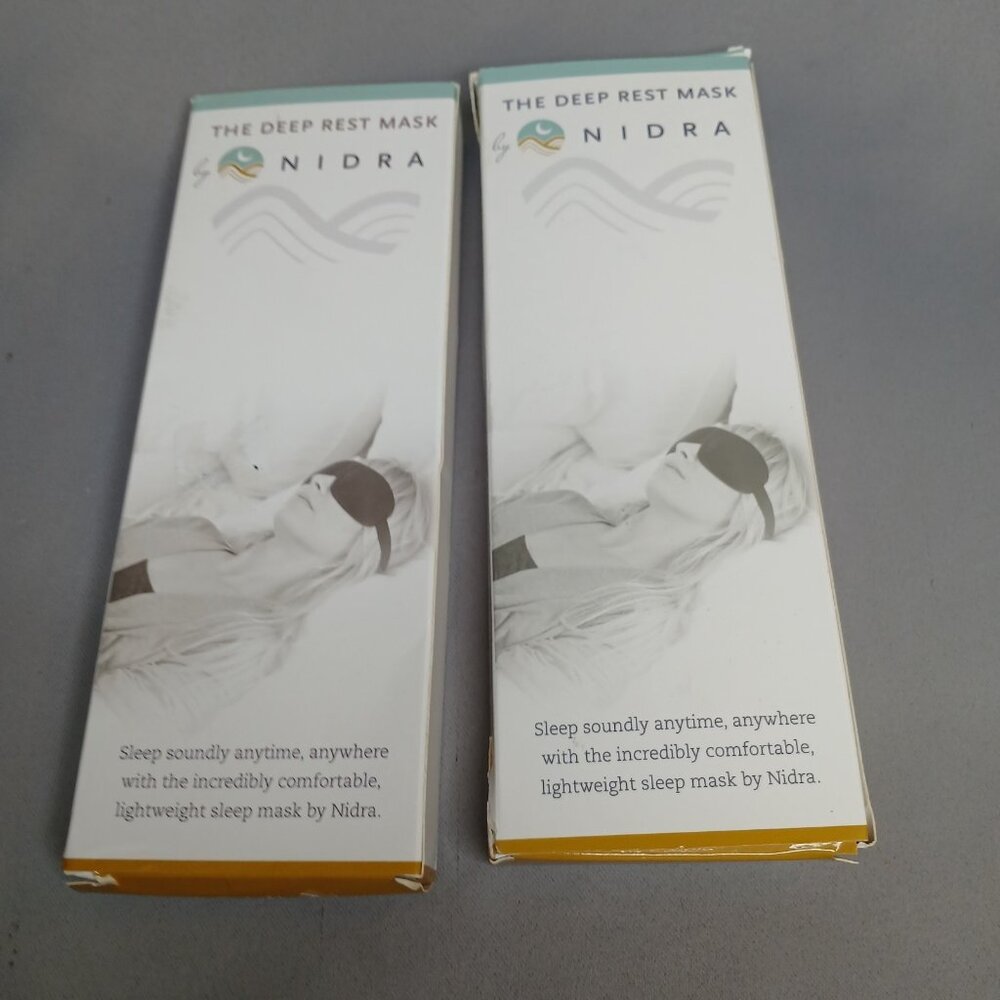 NIDRA The Deep Rest Mask Set of 2 New in Box Old Stock Black Adjustable - Picture 5 of 8
